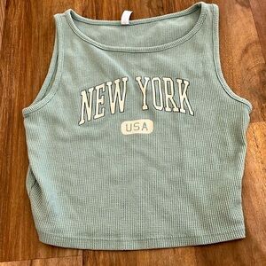 green tank top